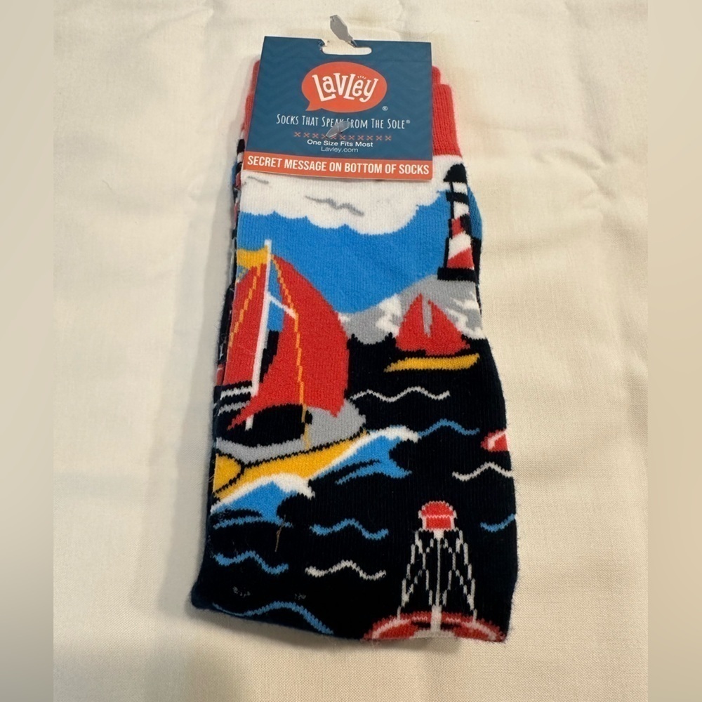 Lavley Secret Message Socks, I’d rather be sailing New with‎ tags gender neutral